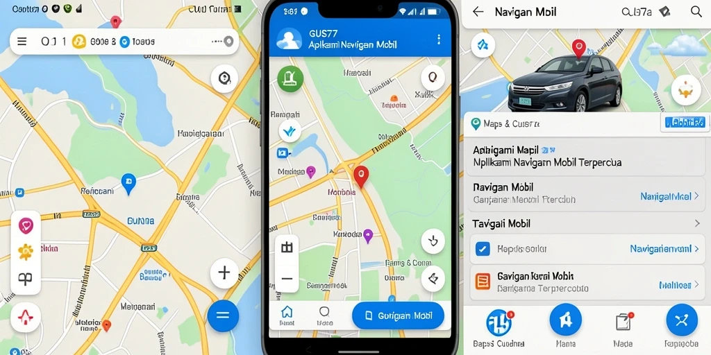 Tampilan antarmuka GUS77 yang user-friendly untuk navigasi mobil.
