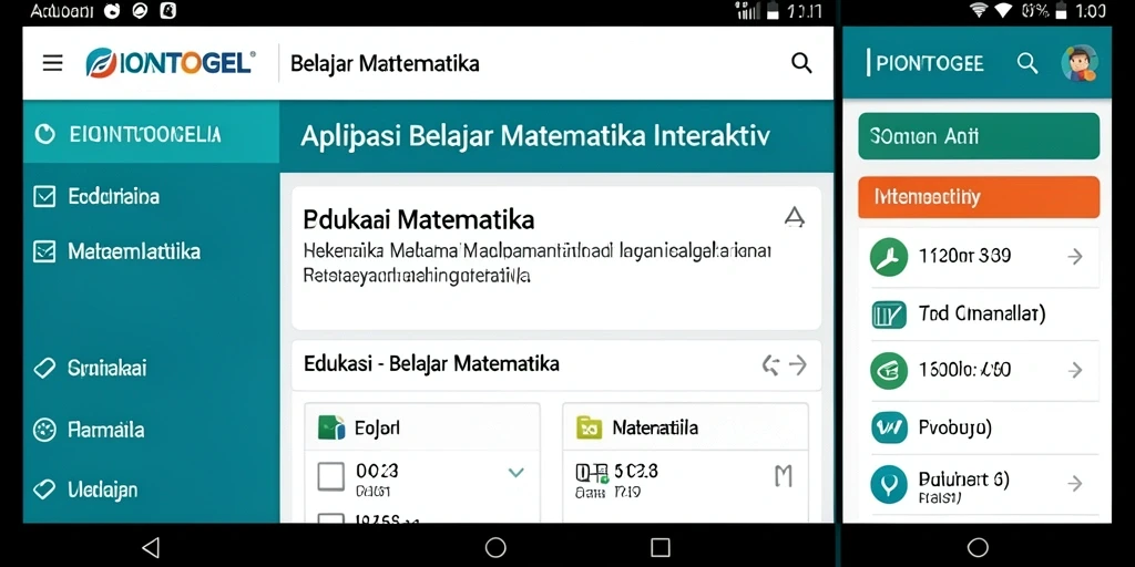 Tampilan antarmuka PIONTOGEL untuk belajar matematika yang interaktif.