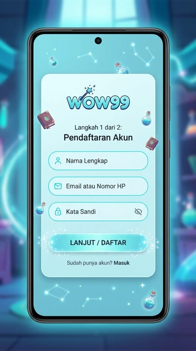 Tampilan halaman daftar wow99